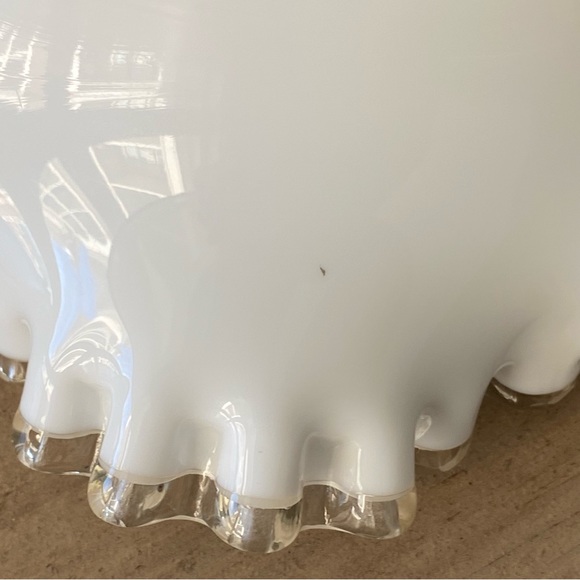 Fenton Round Compote Silver Crest Ruffled Edge Bowl Bonbon Bowl USA - Picture 5 of 11